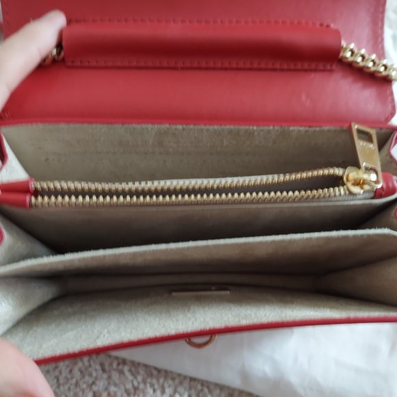 SALAR Sylvie Belt Bag Chain Strap Shoulder Bag Convertible Excellent Red - Picture 4 of 5